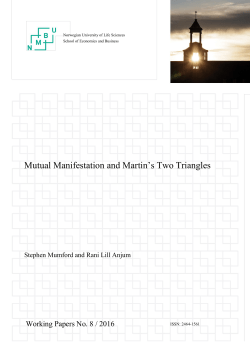 Mutual Manifestation and Martin`s Two Triangles