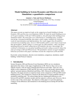 Model building in System Dynamics and Discrete