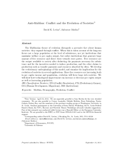 Anti-Malthus: Con ict and the Evolution of Societies