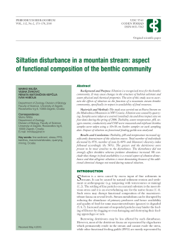 periodicum Siltation disturbance in a mountain stream milisa