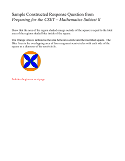 Constructed Response Sample Question