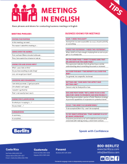 MEETINGS IN ENGLISH TIPS