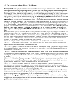 AP Environmental Science Biomes Mini