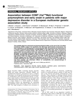 Association between COMT (Val158Met) functional polymorphism