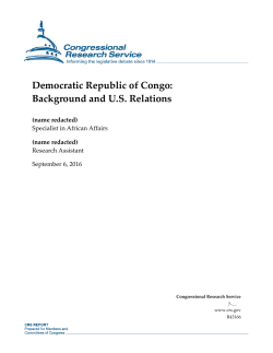 Democratic Republic of Congo: Background and U.S. Relations
