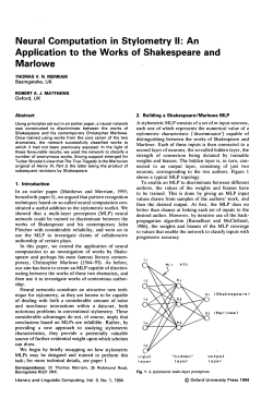 Neural Computation in Stylometry II: An