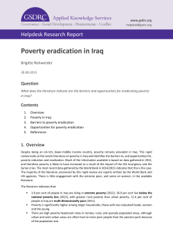 Poverty eradication in Iraq
