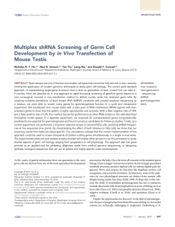 Multiplex shRNA Screening of Germ Cell Development by in Vivo