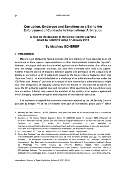 Corruption, Embargos and Sanctions as a Bar to the