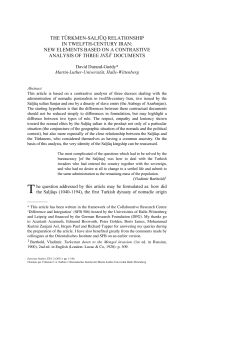 the t&uuml;rkmen-saljūq relationship in twelfth-century iran