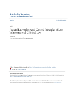 Judicial Lawmaking and General Principles of Law in International