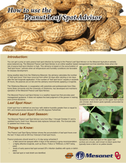 Peanut Leaf Spot Advisor How to use the