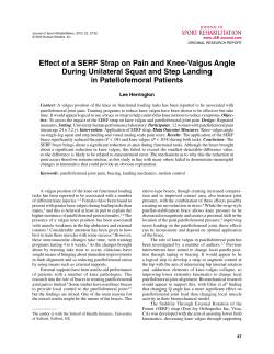 Effect of a SERF Strap on Pain and Knee-Valgus Angle
