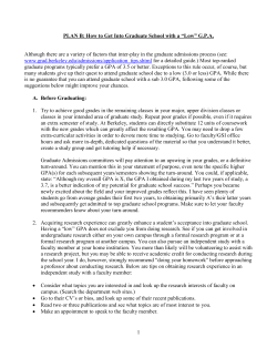 1 PLAN B: How to Get Into Graduate School with a &ldquo;Low&rdquo; G.P.A.
