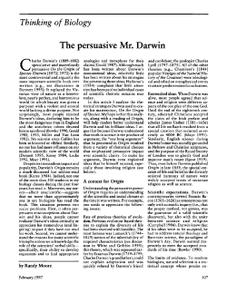 The persuasive Mr, Darwin