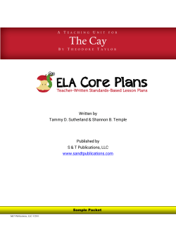 Scroll down for free lesson plans for the novel The Cay