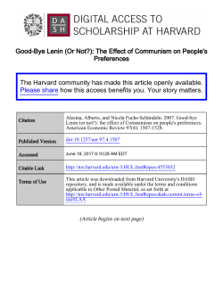 Good-Bye Lenin (Or Not?): The Effect of Communism on People`s