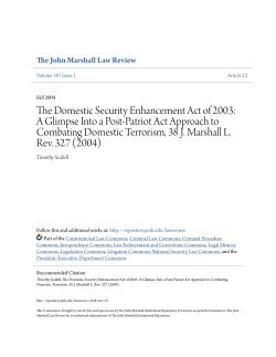 The Domestic Security Enhancement Act of 2003