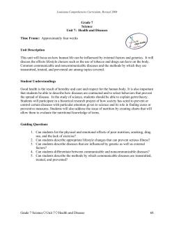Grade 7 ScienceoUnit 7oHealth and Disease 68 Grade 7 Science