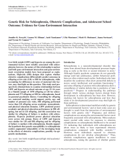 Genetic Risk for Schizophrenia, Obstetric Complications, and