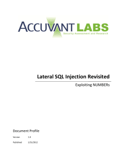 Lateral SQL Injection Revisited