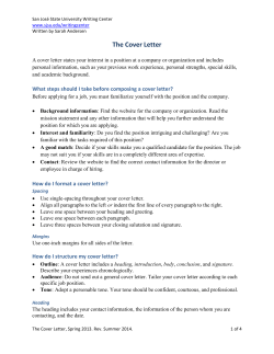 The Cover Letter - San Jose State University
