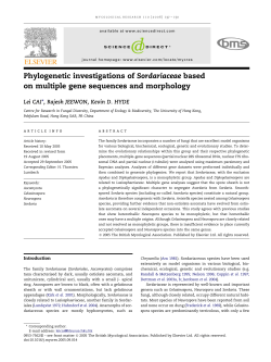 Phylogenetic investigations of Sordariaceae based on