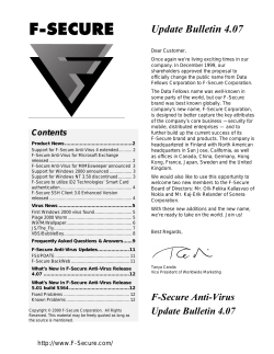 F-Secure Anti-Virus 4.07 Bulletin