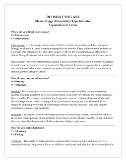Do What You Are: Myers Briggs Type Indicator Explanation