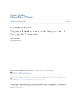 Pragmatic Considerations in the Interpretation of Denying the