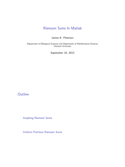 Riemann Sums In Matlab