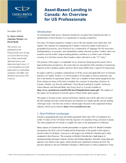 Asset-Based Lending in Canada: An Overview for