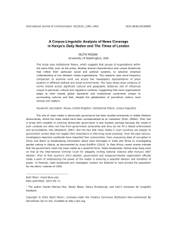 A Corpus-Linguistic Analysis of News Coverage in Kenya`s Daily