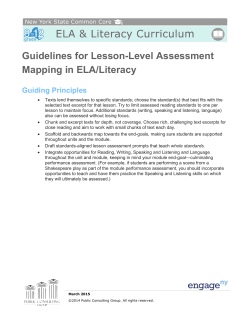 Guidelines for Lesson-Level Assessment Mapping in ELA/Literacy