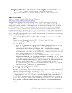 German Archives and Manuscripts Resources