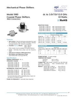 Model 980 Phase Shifters, SMA, dc-3/7/12 GHz, 10W