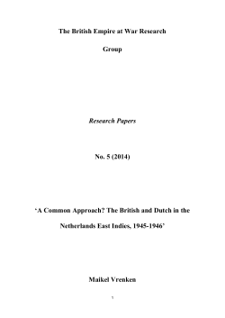 The British Empire at War Research Group