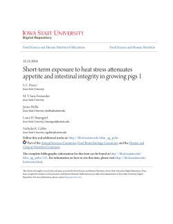 Short-term exposure to heat stress attenuates appetite and intestinal