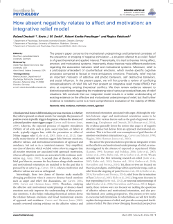 How absent negativity relates to affect and motivation: an integrative