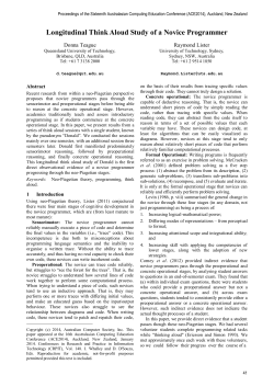 Longitudinal Think Aloud Study of a Novice Programmer