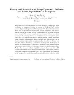 Theory and Simulation of Jump Dynamics, Diffusion and Phase