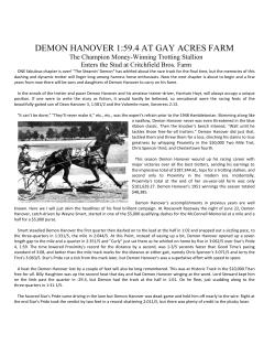 Demon Hanover Retires To Critchfield Farms
