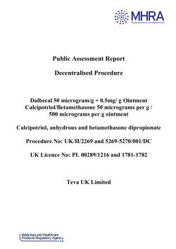 Calcipotriol/Betamethasone 50 micrograms per g / 500 micrograms