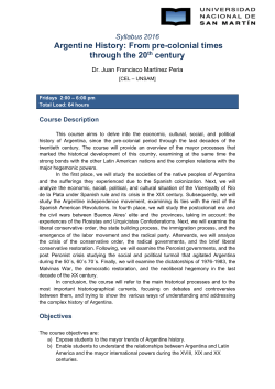 Argentine History: From pre-colonial times through the 20th century