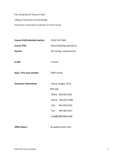 The University of Texas at Tyler Course Prefix,Number,Section