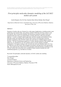 First-principles molecular dynamics modeling of the LiCl