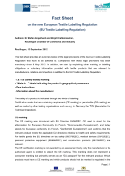 Fact Sheet - Cluster Technische Textilien Neckar-Alb
