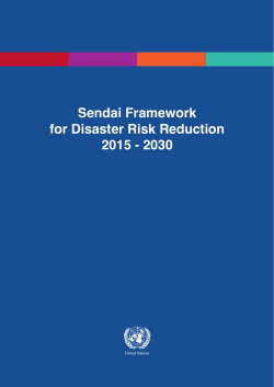 Sendai Framework for Disaster Risk Reduction