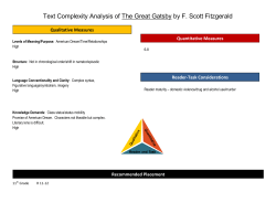 Text Complexity Analysis of The Great Gatsby by F. Scott Fitzgerald