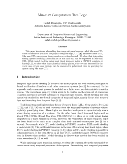 Min-max Computation Tree Logic Pallab Dasgupta, P.P. Chakrabarti